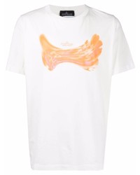 T-shirt girocollo stampata bianca di Stone Island Shadow Project