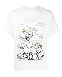 T-shirt girocollo stampata bianca di Story Mfg.