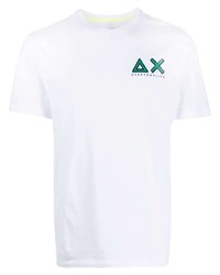 T-shirt girocollo stampata bianca di Sun 68