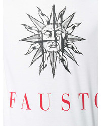 T-shirt girocollo stampata bianca di Fausto Puglisi