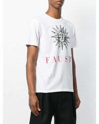 T-shirt girocollo stampata bianca di Fausto Puglisi