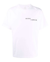 T-shirt girocollo stampata bianca di Sunflower