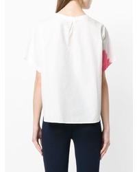 T-shirt girocollo stampata bianca di Suzusan