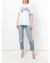 T-shirt girocollo stampata bianca di Gaelle Bonheur