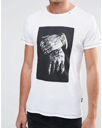 T-shirt girocollo stampata bianca di Replay