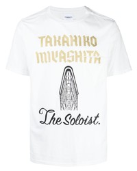 T-shirt girocollo stampata bianca di Takahiromiyashita The Soloist