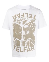 T-shirt girocollo stampata bianca di Telfar