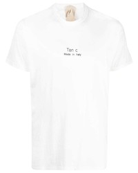 T-shirt girocollo stampata bianca di Ten C