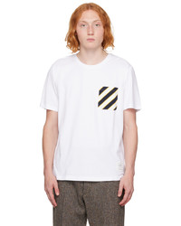 T-shirt girocollo stampata bianca di Thom Browne
