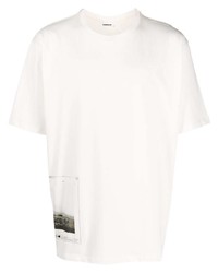 T-shirt girocollo stampata bianca di Tom Wood