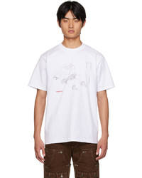 T-shirt girocollo stampata bianca di Tombogo