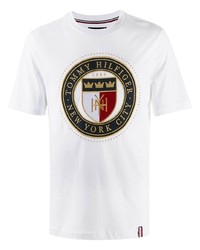 T-shirt girocollo stampata bianca di Tommy Hilfiger