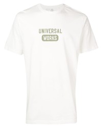 T-shirt girocollo stampata bianca di Universal Works