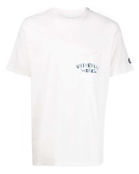 T-shirt girocollo stampata bianca di Universal Works