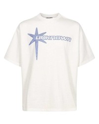 T-shirt girocollo stampata bianca di Unknown UK