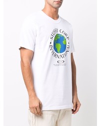 T-shirt girocollo stampata bianca di Stussy