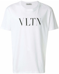 T-shirt girocollo stampata bianca di Valentino