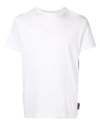 T-shirt girocollo stampata bianca di VERSACE JEANS COUTURE