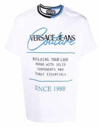 T-shirt girocollo stampata bianca di VERSACE JEANS COUTURE