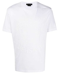 T-shirt girocollo stampata bianca di Versace