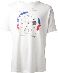 T-shirt girocollo stampata bianca di Vintage 55