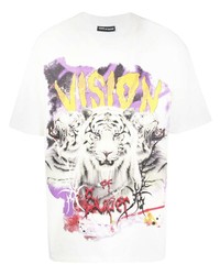 T-shirt girocollo stampata bianca di Vision Of Super