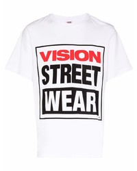 T-shirt girocollo stampata bianca di Vision Street Wear