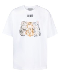 T-shirt girocollo stampata bianca di VTMNTS