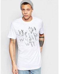 T-shirt girocollo stampata bianca di WÅVEN