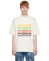 T-shirt girocollo stampata bianca di We11done
