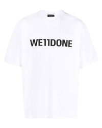 T-shirt girocollo stampata bianca di We11done