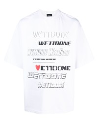 T-shirt girocollo stampata bianca di We11done