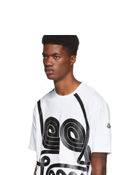 T-shirt girocollo stampata bianca di Moncler Genius