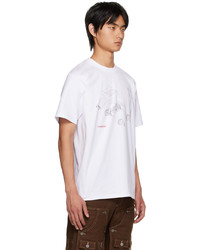 T-shirt girocollo stampata bianca di Tombogo