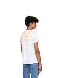 T-shirt girocollo stampata bianca di Helmut Lang