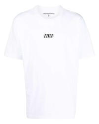 T-shirt girocollo stampata bianca di White Mountaineering