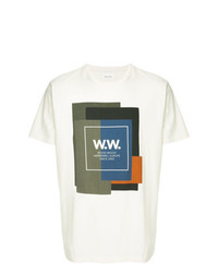 T-shirt girocollo stampata bianca di Wood Wood