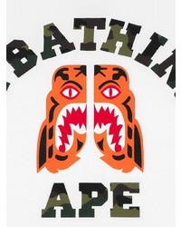 T-shirt girocollo stampata bianca di A Bathing Ape