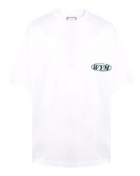 T-shirt girocollo stampata bianca di Wooyoungmi