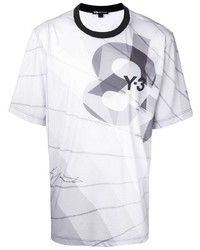 T-shirt girocollo stampata bianca di Y-3