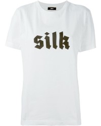 T-shirt girocollo stampata bianca di Yang Li