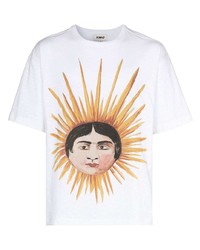 T-shirt girocollo stampata bianca di YMC