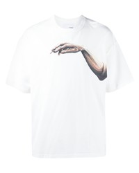T-shirt girocollo stampata bianca di Yoshiokubo