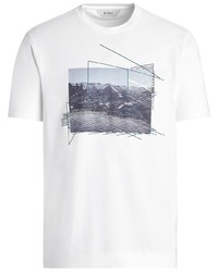 T-shirt girocollo stampata bianca di Z Zegna