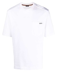 T-shirt girocollo stampata bianca di Zegna
