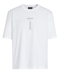 T-shirt girocollo stampata bianca di Zegna