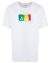 T-shirt girocollo stampata bianca di Àlg