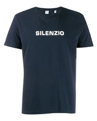 T-shirt girocollo stampata blu scuro e bianca di Aspesi