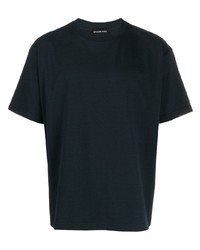 T-shirt girocollo stampata blu scuro e bianca di Balenciaga