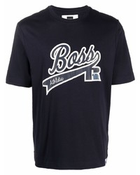 T-shirt girocollo stampata blu scuro e bianca di BOSS HUGO BOSS